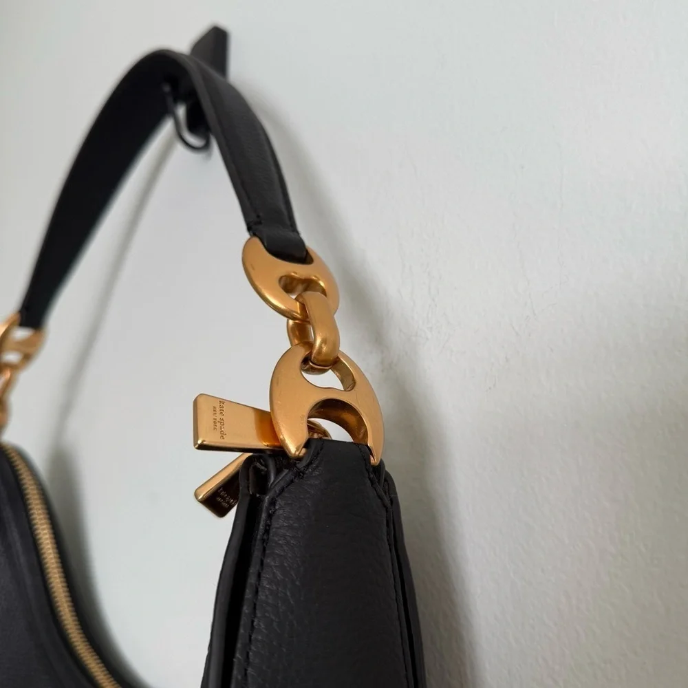 Kate Spade Gramercy Medium Black Leather Hobo Bag